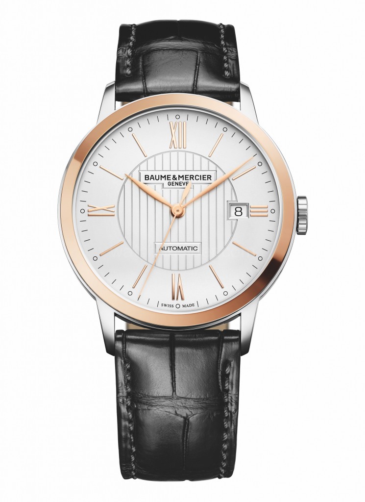 Baume & Mercier Classima Opaline Guilloché Dial Black Strap Watch-