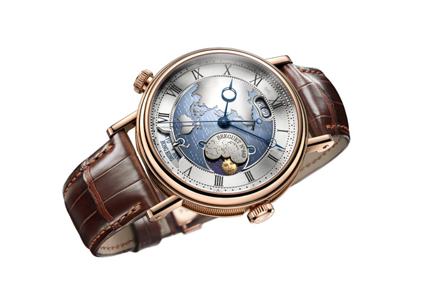 UK Blue Steel Pointer Replica Breguet Classiques 5717 Hora Mundi Watches For Sale