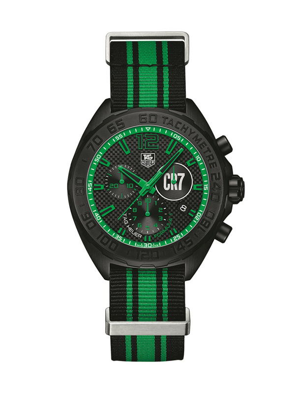 Cristiano Ronaldo And UK Green Second Hand Copy TAG Heuer Formula 1 CR7