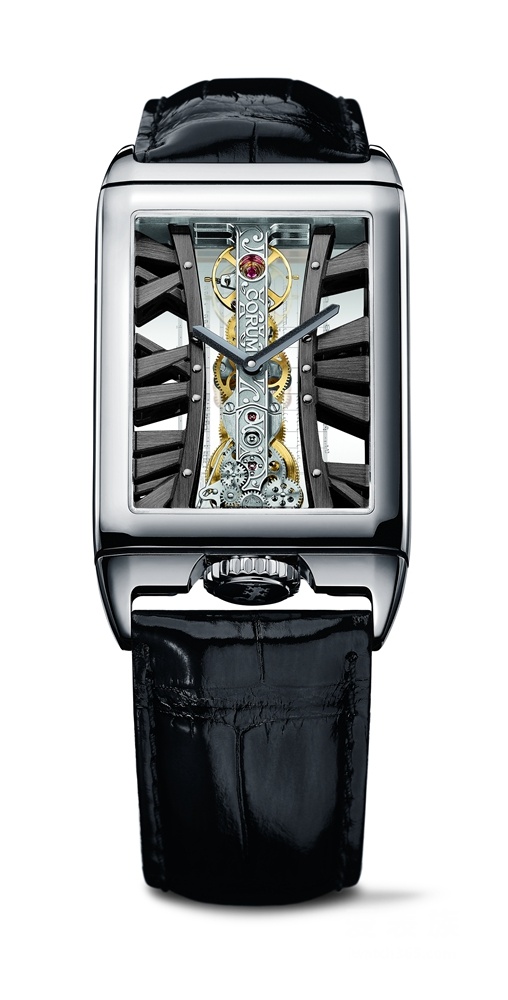 UK Basel New Limited Corum Bridge Replica Watches With Black Leather Straps For Joachim Horsley