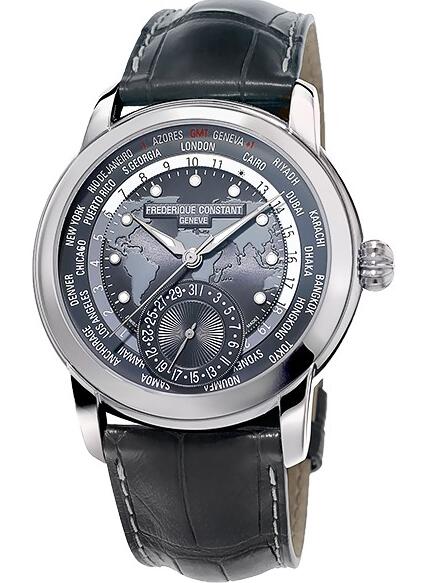 Cosy Frederique Constant Classics Worldtimer Replica Watches UK Sell Well