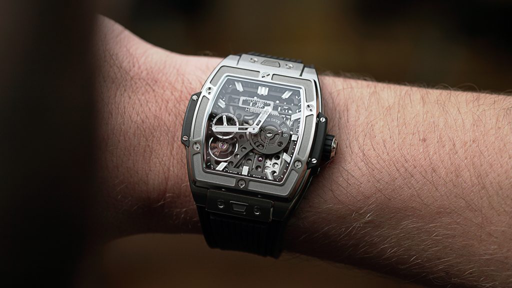 The UK Grade 1 Quality Replica Hublot Spirit of Big Bang Meca-10 Titanium feels like the future on your wrist